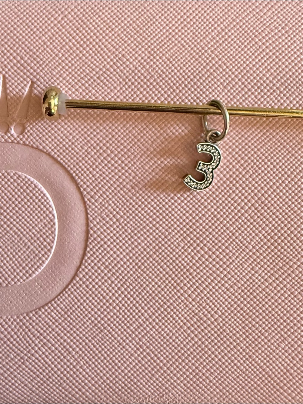 Pandora Silver Number 3 Pavé Charm.